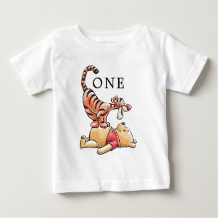 Watercolor Winnie the Pooh & Pals Birthday I'm One Baby T-Shirt