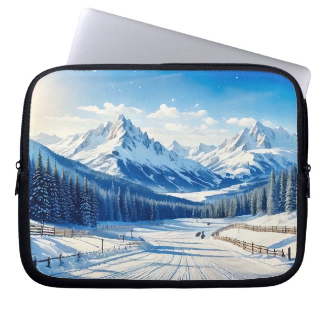 watercolor winter background Electronics Bag (Front)