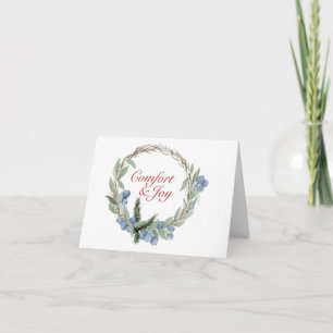 Watercolor Winter Berry Wreath Card