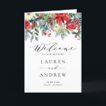 Watercolor Winter Blooms Garland Wedding Program<br><div class="desc">Share the wedding ceremony details with your family and friends with these customizable wedding program booklet. It features a watercolour red poinsettia,  pinecones and other Christmas accents. Personalize by adding your details. These holiday wedding programs are perfect for winter weddings.</div>