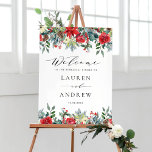 Watercolor Winter Blooms Garlands Rehearsal Dinner Poster<br><div class="desc">Welcome your guests in style with our customizable rehearsal dinner welcome sign, featuring a beautiful watercolor design of poinsettias, winterberries, pine needles, and other winter florals and greenery. This floral rehearsal dinner sign is perfect for winter weddings, this elegant sign captures the essence of the season, bringing a festive yet...</div>
