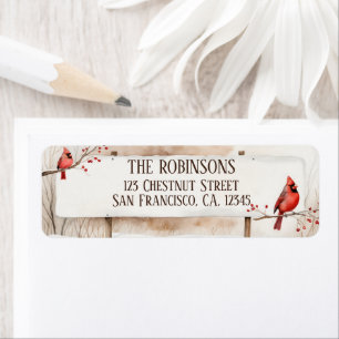 Watercolor Winter Cardinals Wooden Sign Return