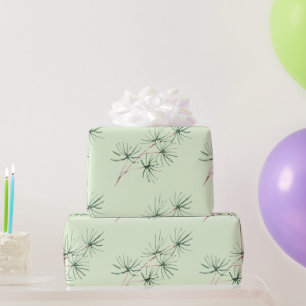 Watercolor Winter Christmas Forest Tree Branch Wrapping Paper