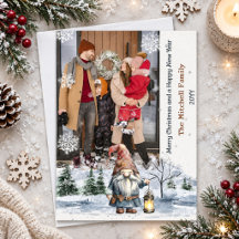 Watercolor Winter Christmas Gnome Photo