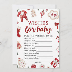 Watercolor Winter Christmas Wishes for Baby Game Invitation