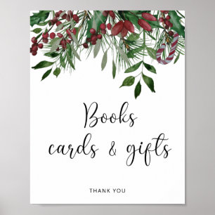 Watercolor winter flora books cards and gifts poster