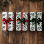 Watercolor Winter Floral Flower Christmas  Wrapping Paper Sheet<br><div class="desc">This design may be personalized by choosing the Edit Design option. You may also transfer onto other items. Contact me at colorflowcreations@gmail.com or use the chat option at the top of the page if you wish to have this design on another product or need assistance with this design. I am...</div>
