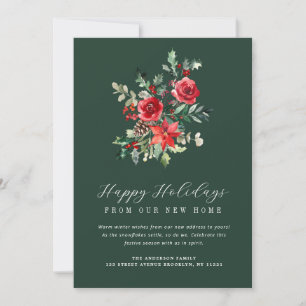 watercolor winter foliage moving announcement card