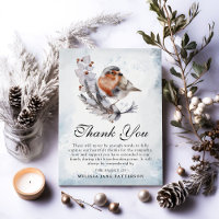 Watercolor Winter Foliage & Robin Funeral