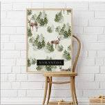 Watercolor Winter Forest Seamless Pattern Poster<br><div class="desc">Watercolor Winter Forest Seamless Pattern</div>