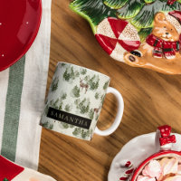 Watercolor Winter Forest Seamless Pattern