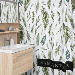 Watercolor Winter Green Seamless Pattern 