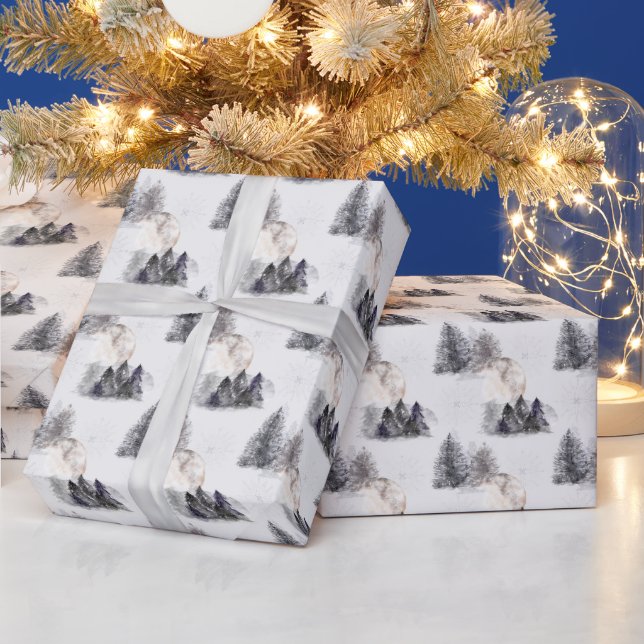 Watercolor Winter Holiday Pattern Wrapping Paper (Holidays)