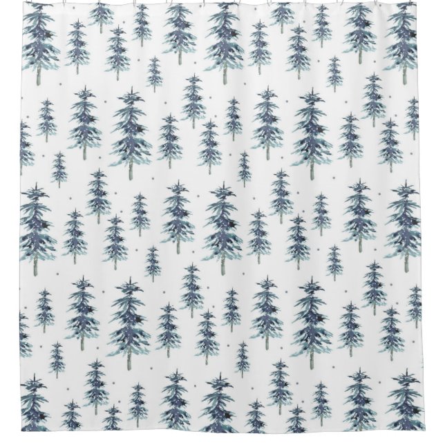 Watercolor Winter Pine Tree Pattern (Front)