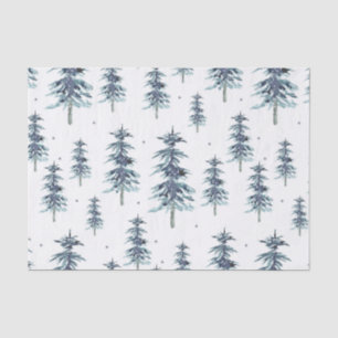 Watercolor Winter Pine Tree Pattern Tissue Paper