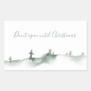 Watercolor Winter Snow Scene Rectangle Stickers