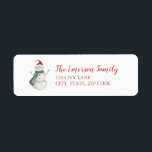 Watercolor Winter Snowman Return Address<br><div class="desc">This cute return address label features a watercolor snowman. Personalize with you family name and address.</div>