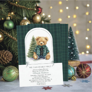 Watercolor  Winter  Teddy bear ChristmasInvitation Invitation