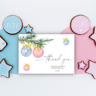 Watercolor Winter Thank you gender reveal Card