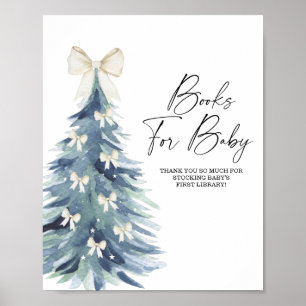 Watercolor winter tree books for baby poster