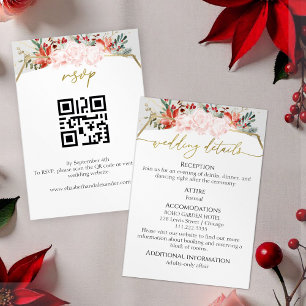 Watercolor Winter Wedding Details   RSVP   QR Code Enclosure Card