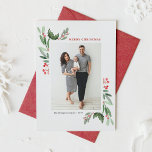 Watercolor Winterberry and Holly Photo Christmas Holiday Card<br><div class="desc">Send festive cheer in style with our customizable photo Christmas card featuring watercolor holly and winterberry. This botanical holiday card design combines the timeless beauty of watercolor holly leaves with the seasonal charm of winterberries. Perfect for families, friends, or corporate greetings, this photo holiday card offers a personalized touch with...</div>