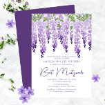 Watercolor Wisteria | Bat Mitzvah Invitation<br><div class="desc">This design features elegant watercolor wisteria flowers in soft lavender and purple with green leaves on a white background with your Bat Mitzvah Invitation information below. Personalize by editing the text in the text boxes. Designed for you by Evco Studio www.zazzle.com/store/evcostudio #batmitzvah #invite #invitation #wisteria #floral #flowers #leaf #botancal #lavender...</div>