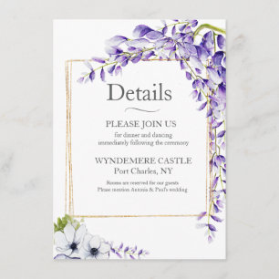 Watercolor Wisteria Blooms Enclosure Card