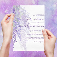 Watercolor Wisteria Blooms Romantic Wedding