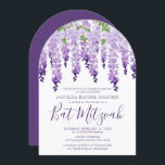 Watercolor Wisteria Corporate Logo | Bat Mitzvah Invitation<br><div class="desc">Watercolor Wisteria Corporate Logo | Bat Mitzvah Invitation features elegant watercolor wisteria flowers in soft lavender and purple with green leaves on a white background with your Bat Mitzvah Invitation information below. Personalize by editing the text in the text boxes. Add your Corporate Logo to the back of the design....</div>