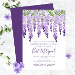 Watercolor Wisteria Corporate Logo Bat Mitzvah Invitation<br><div class="desc">Watercolor Wisteria Corporate Logo Bat Mitzvah Invitations features elegant watercolor wisteria flowers in soft lavender and purple with green leaves on a white background with your Bat Mitzvah Invitation information below. Personalize by editing the text in the text boxes. Add your corporate logo on the reverse. Designed for you by...</div>