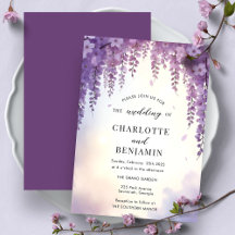 Watercolor Wisteria Floral Elegant Wedding 