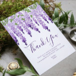 Watercolor Wisteria Photo | Bat Mitzvah Thank You Card<br><div class="desc">This design features elegant watercolor wisteria flowers in soft lavender and purple with green leaves on a white background with your Bat Mitzvah Thank You message below. On the reverse add your favourite photo. Personalize by editing the text in the text boxes and adding your image. Designed for you by...</div>