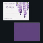 Watercolor Wisteria Purple Lilac Floral Wedding  Advice Card<br><div class="desc">Watercolor Wisteria Purple Lilac Floral Wedding Advice Cards feature elegant watercolor wisteria flowers in soft lavender and purple with green leaves on a white background with space for your guests to add their "Advice and wishes for the new Mr & Mrs". Perfect for wedding, bridal shower or bachelorette party. Personalize...</div>