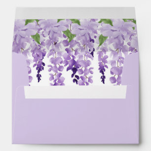Watercolor Wisteria Wedding Envelope