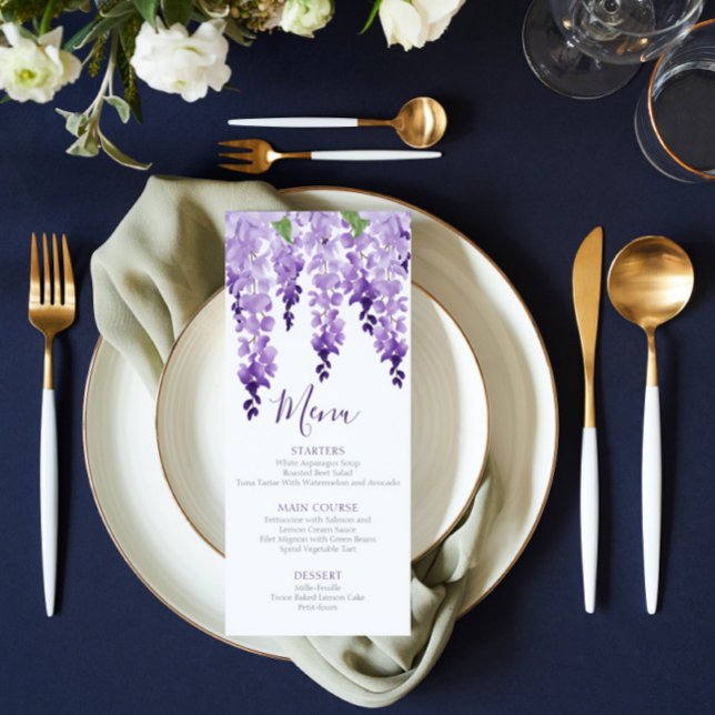 Watercolor Wisteria | Wedding Menu (Creator Uploaded)