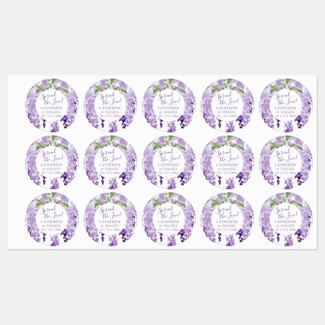 Watercolor Wisteria Wedding Spread The Love Script (Sheet)