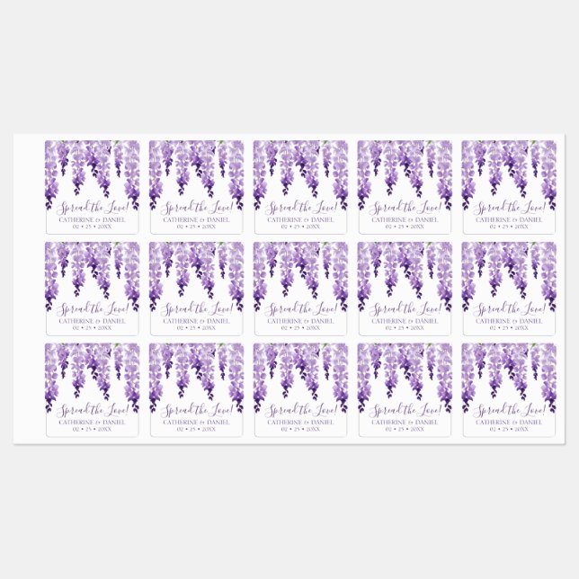 Watercolor Wisteria Wedding Spread The Love Script (Sheet)
