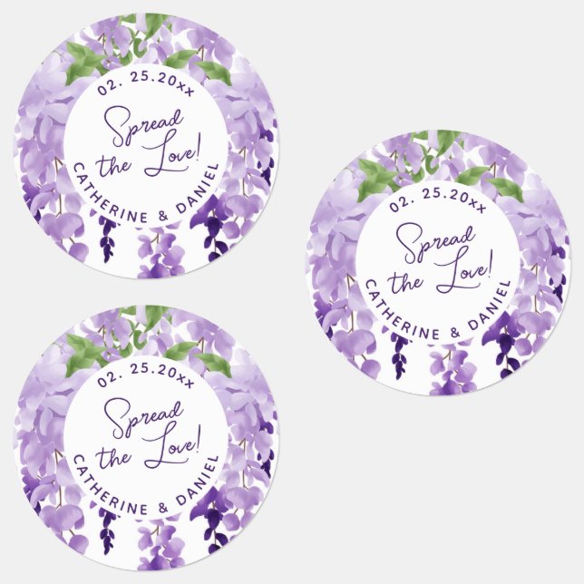 Watercolor Wisteria Wedding Spread The Love Script (Group)