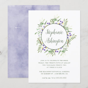 Watercolor Wisteria Wreath Bridal Shower Invite