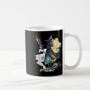 Watercolor Witch Halloween Fall Autumn Art Paintin Coffee Mug