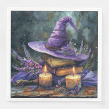 Watercolor Witch's Hat with Florals for Decoupage