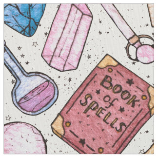 Watercolor Witchy Pattern Fabric