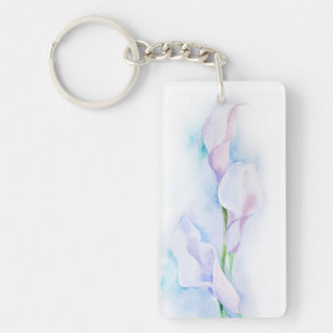 watercolor with 3 callas keychain