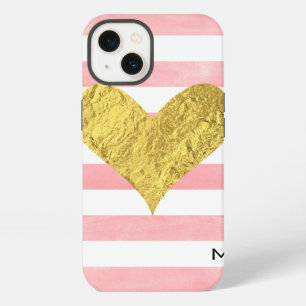 Watercolor with Gold Foil Heart iPhone 13 Case