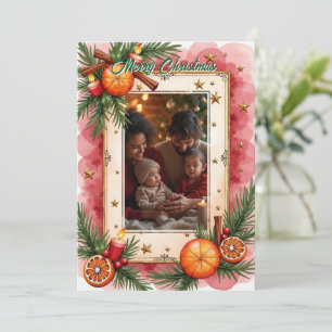 Watercolor With own photo Twinkle & Toasts card