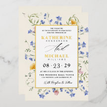 Watercolor Wldflowers Meadow details RSVP Wedding