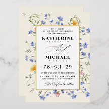 Watercolor Wldflowers Meadow details RSVP Wedding