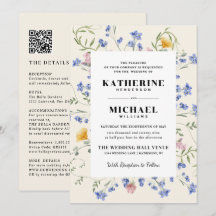 Watercolor Wldflowers Meadow details RSVP Wedding