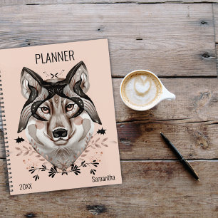 Watercolor Wolf Custom Planner
